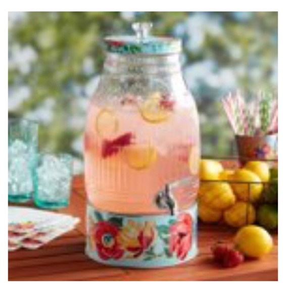The Pioneer Woman Other - Beverage Dispenser 🌺 New Pioneer Woman Cassie/ Delaney Glass Drink Dispenser